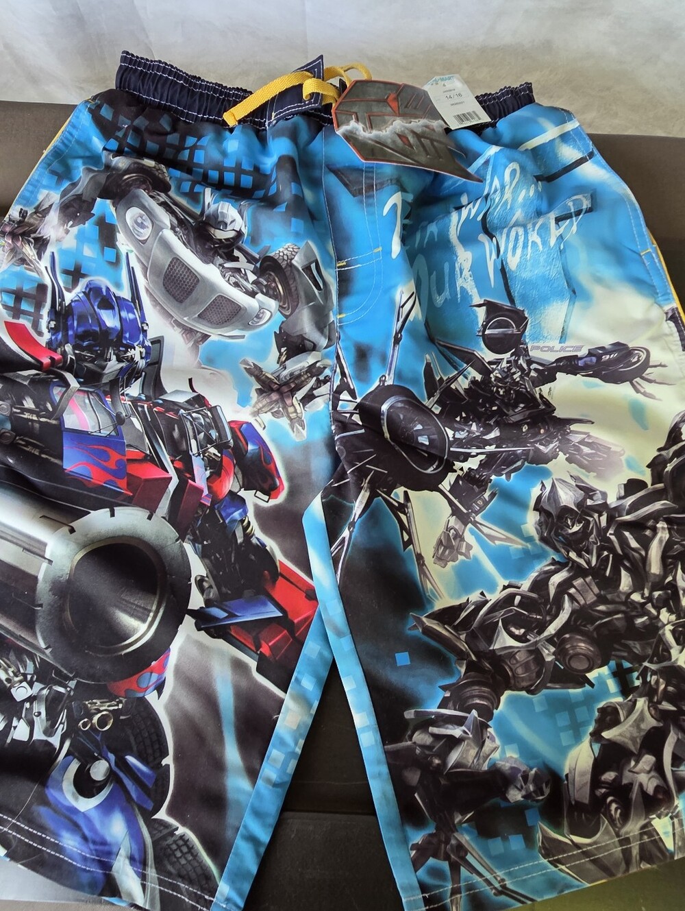 Transformers Boys Swim Trunks Size 14-16 NWT